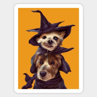 Cute and Adorable Witch Dogs Magnet